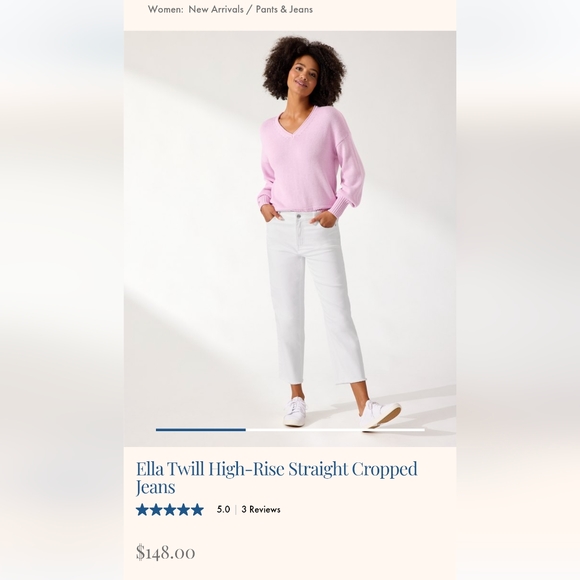 Tommy Bahama Ella Twill High Rise Crop Pants - Picture 1 of 6